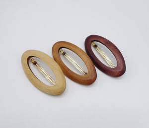 veryshine.com Barrette (Bow) oval wood barrette natural hair accessory for women