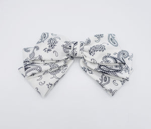 veryshine.com Barrette (Bow) paisley hair bow, satin hair bow, layered hair bow for women