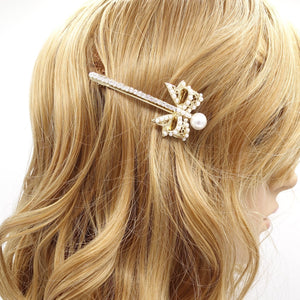 veryshine.com Barrette (Bow) pearl bow hair barrette, cute hair barrette for women