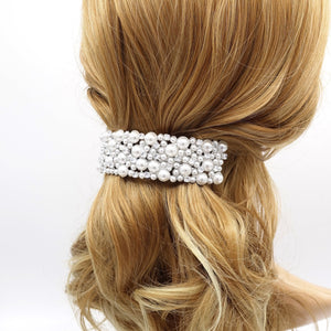 veryshine.com Barrette (Bow) pearl hair barrette, occasion hair barrette, rhinestone hair barrette for women