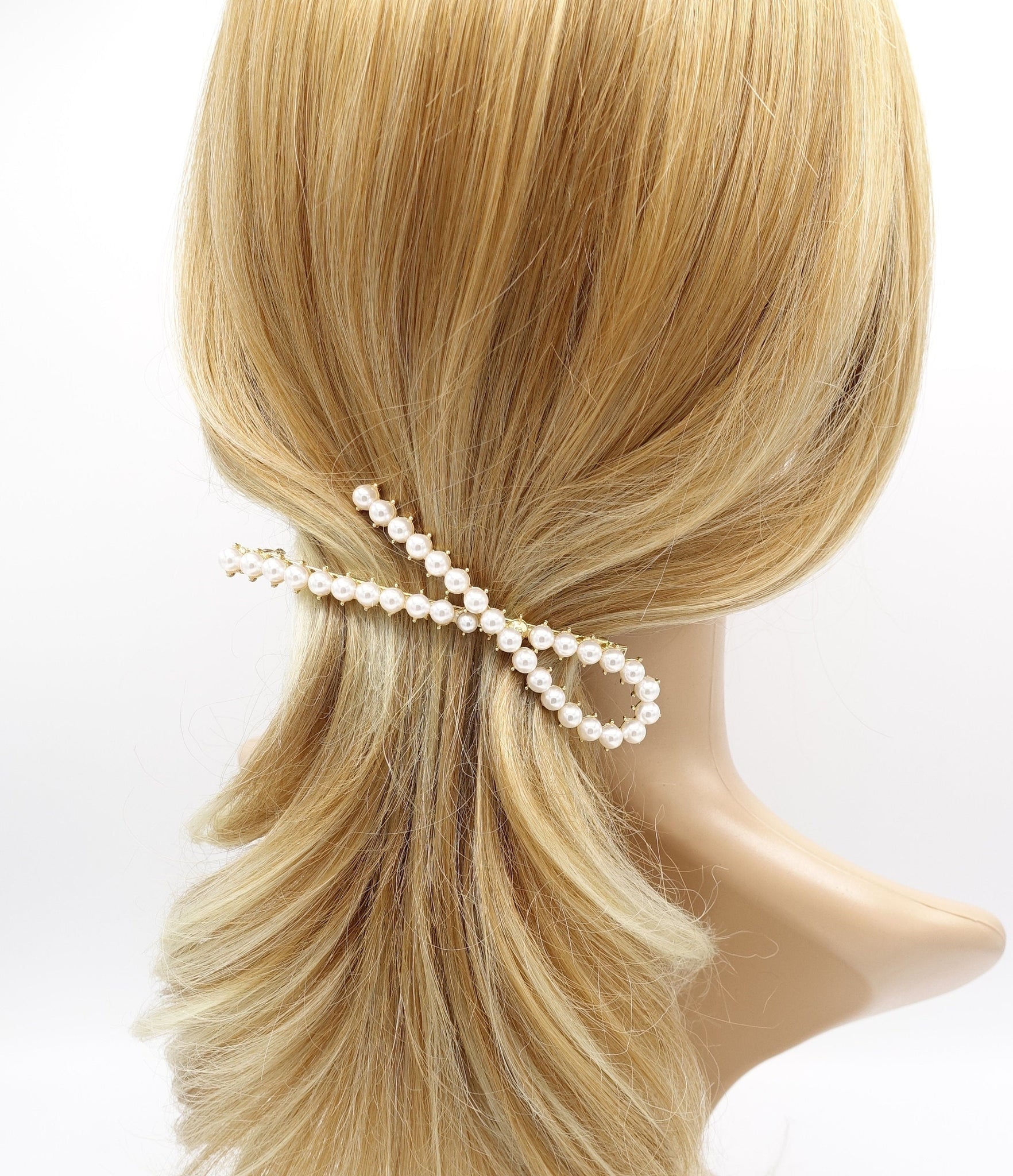 veryshine.com Barrette (Bow) pearl hair barrette, rhinestone hair barrette for women