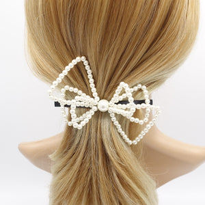 veryshine.com Barrette (Bow) Pearl triple pearl bow barrette for women