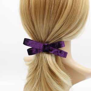 veryshine.com Barrette (Bow) Purple velvet bow barrette, velvet ribbon barrette, hair accessory shop for women