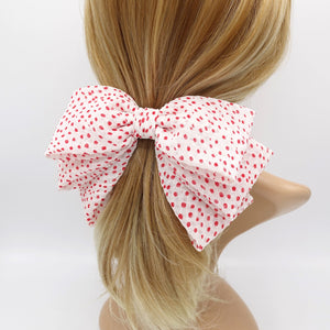 veryshine.com Barrette (Bow) Red Spring Summer hair bow, dot hair bow, crepe hair bow for women