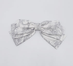 veryshine.com Barrette (Bow) satin hair bow, baroque print hair bow, layered hair bow