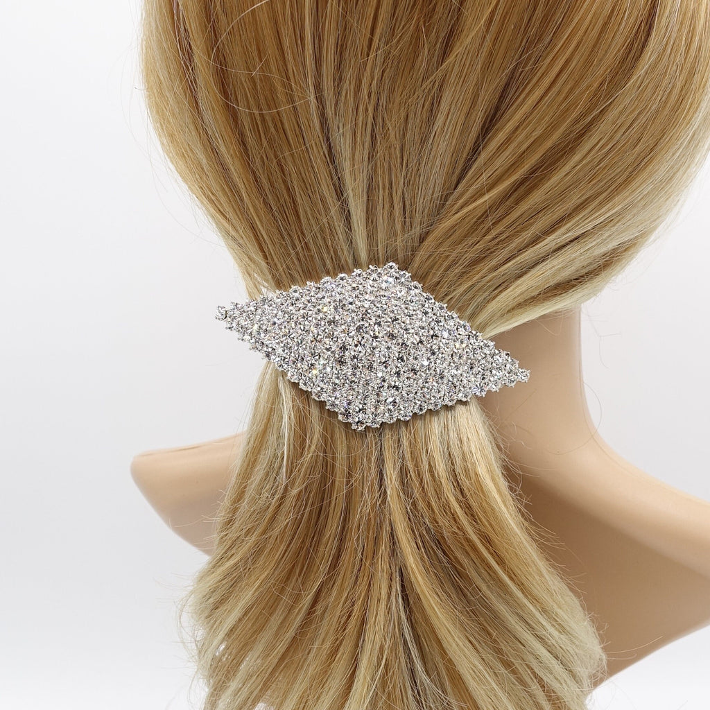 veryshine.com Barrette (Bow) Silver rhombus hair barrette, rhinestone hair barrette for women