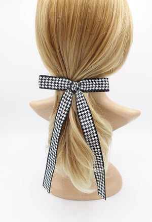 veryshine.com Barrette (Bow) Tail black houndstooth hair bows for women
