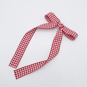 veryshine.com Barrette (Bow) Tail red houndstooth hair bows for women