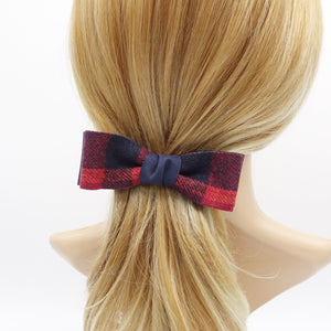 veryshine.com Barrette (Bow) woolen hair bow, plaid check bow, Fall Winter hair bow for women