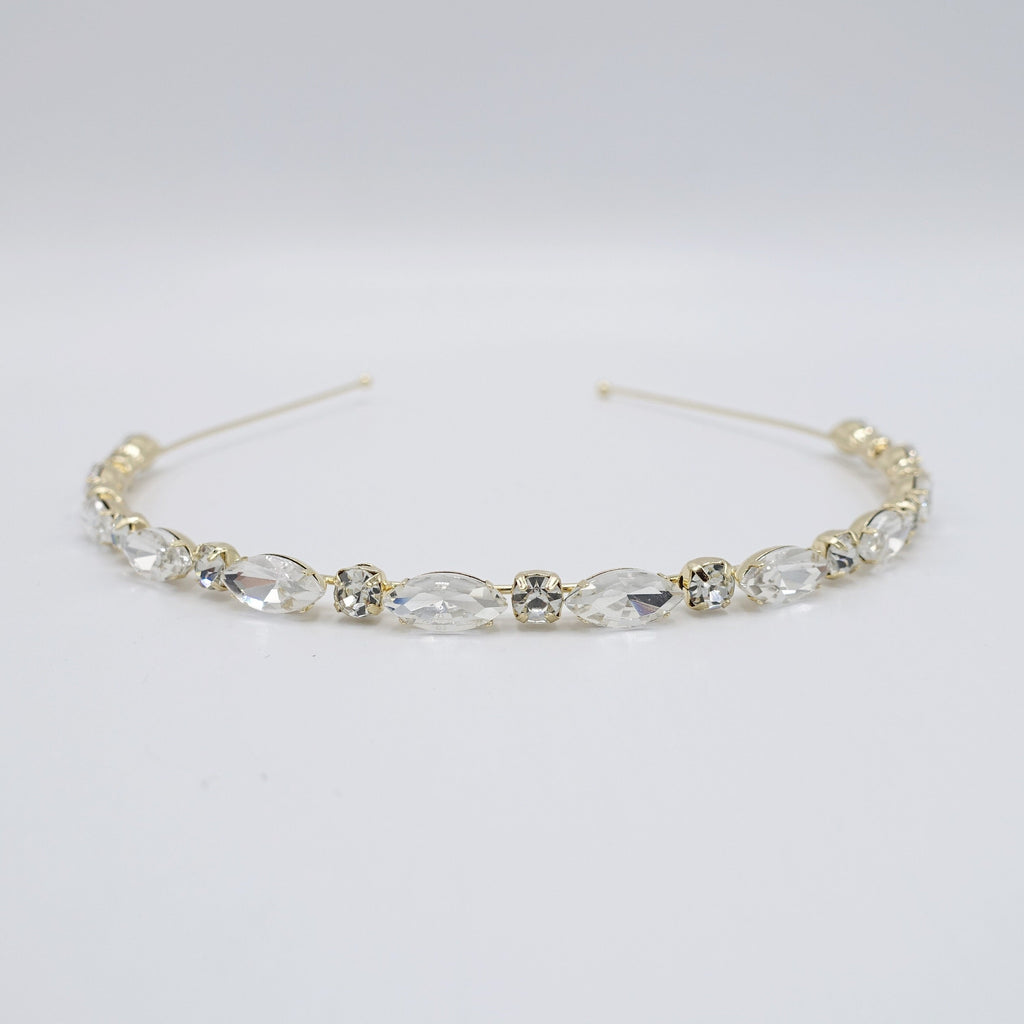 veryshine.com Bridal acc. Crystal gold oval glass headband, bling headband, event headband for women