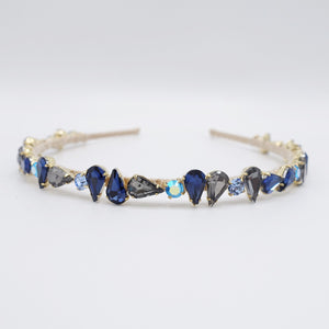 veryshine.com Bridal acc. Sapphire waterdrop headband, luxury crystal headband, dress headband for women