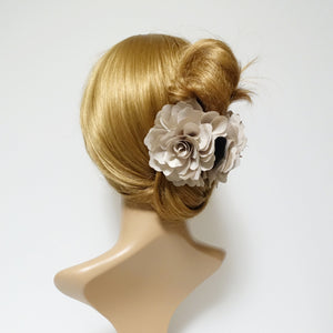 veryshine.com claw/banana/barrette Beige Glittering petal flower decorated hair jaw claw women hair accessory