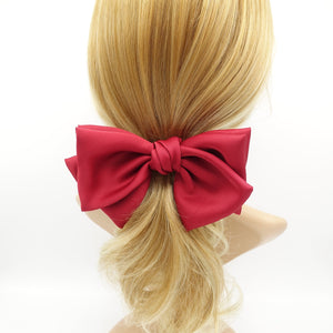 veryshine.com claw/banana/barrette Red satin hair bow triple wing women hair accessory french barrette