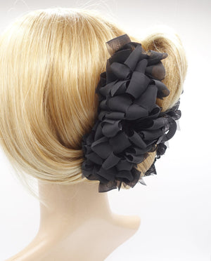 veryshine.com Hair Claw Black chiffon bow hair claw, bow flower hair claw for women