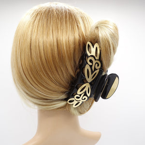 veryshine.com Hair Claw Black open work hair claw, golden metal hair claw,luxury style hair clamp for women