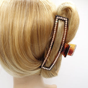 veryshine.com Hair Claw Brown-Crystal rhinestone hair claw, rectangle hair claw for women