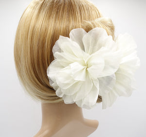 veryshine.com Hair Claw Cream white organza flower hair claw, big flower hair claw for women