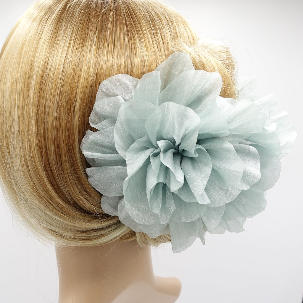 veryshine.com Hair Claw Mint organza flower hair claw, big flower hair claw for women