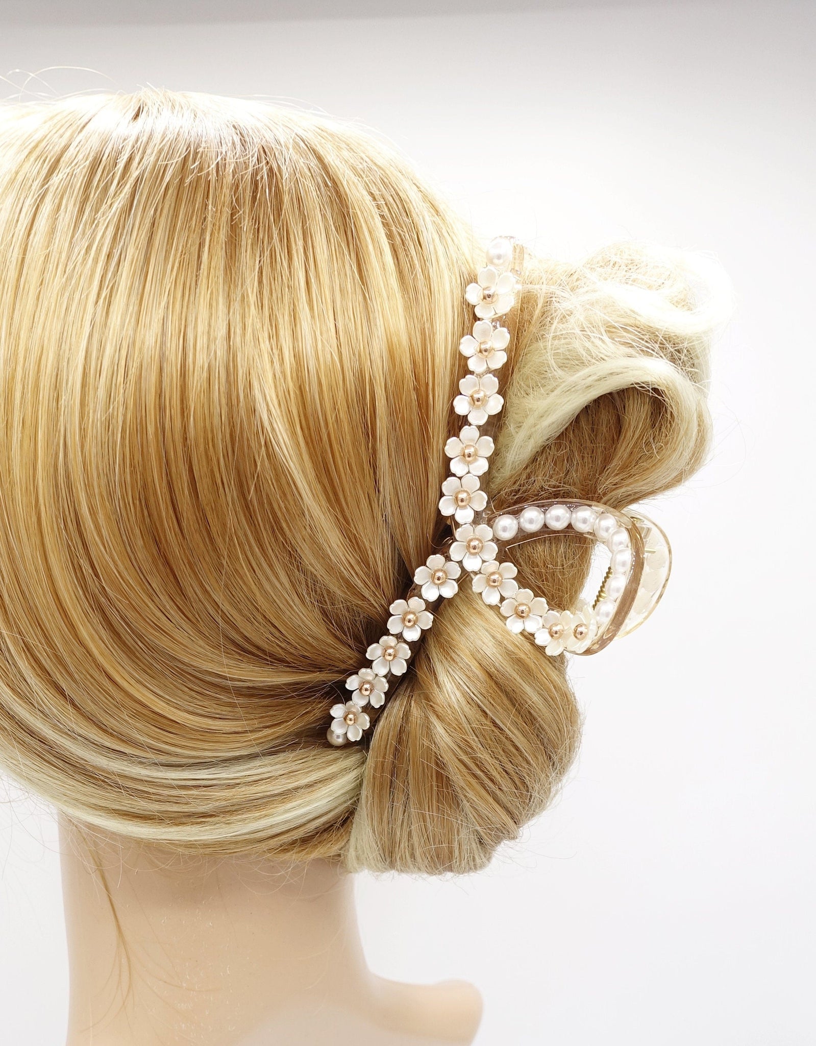 veryshine.com Hair Claw one loop pearl flower claw, pearl hair claw, elegant hair claw for women
