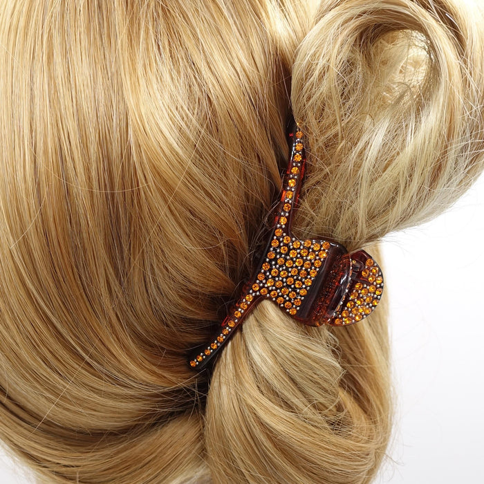 Rhinestone Hair Claw: Slim Occasion Clip for Women