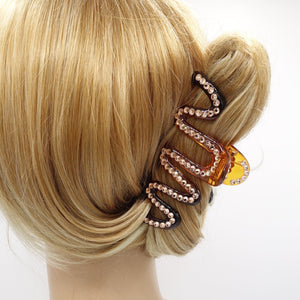 veryshine.com Hair Claw Peach rhinestone hair claw, wave hair claw, bling hair accessory for women