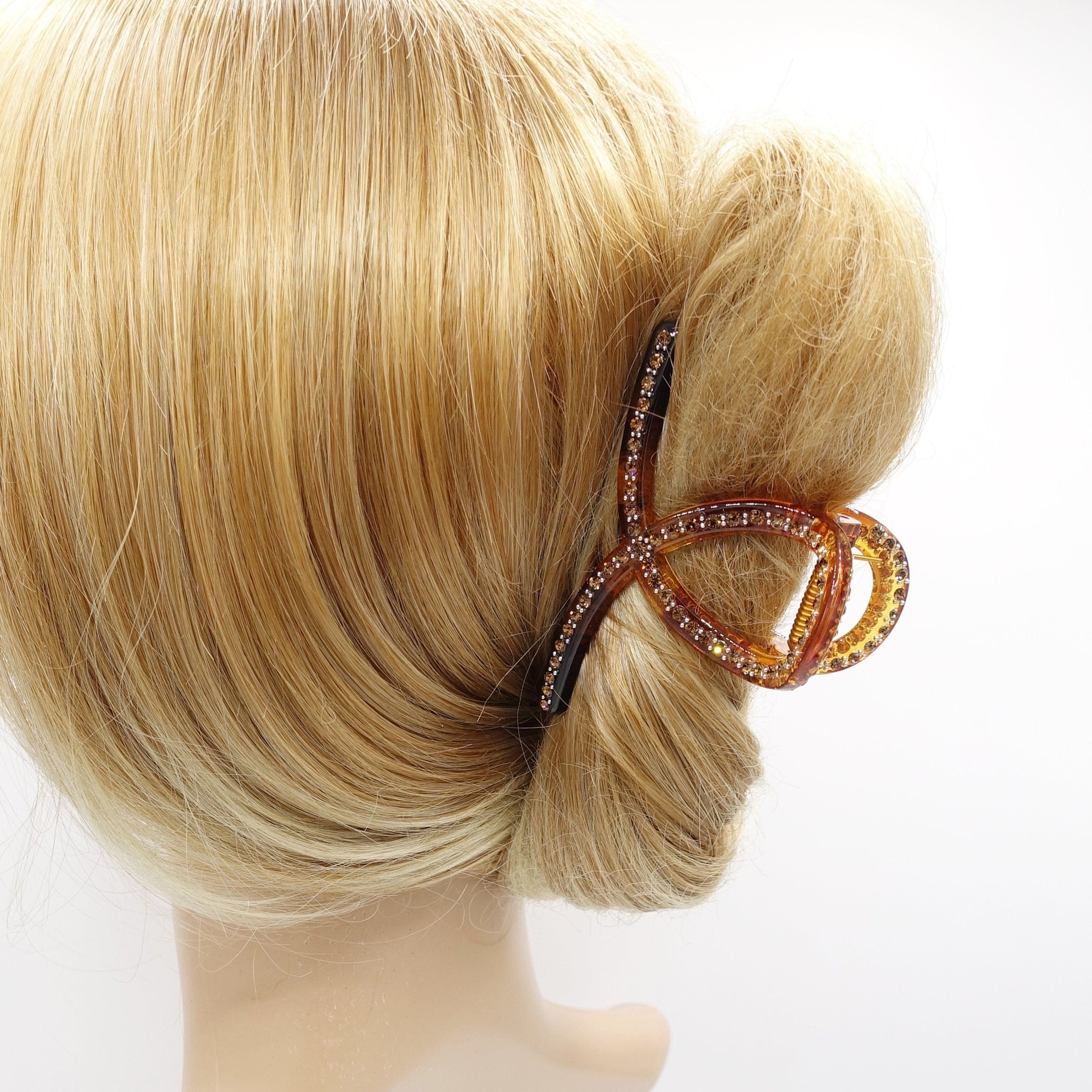 veryshine.com Hair Claw Rhinestoe ribbon hair claw, bling hair accessory for women