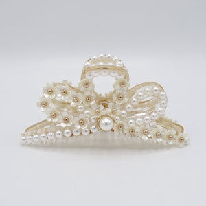 veryshine.com Hair Claw Triple loop pearl flower claw, pearl hair claw, elegant hair claw for women
