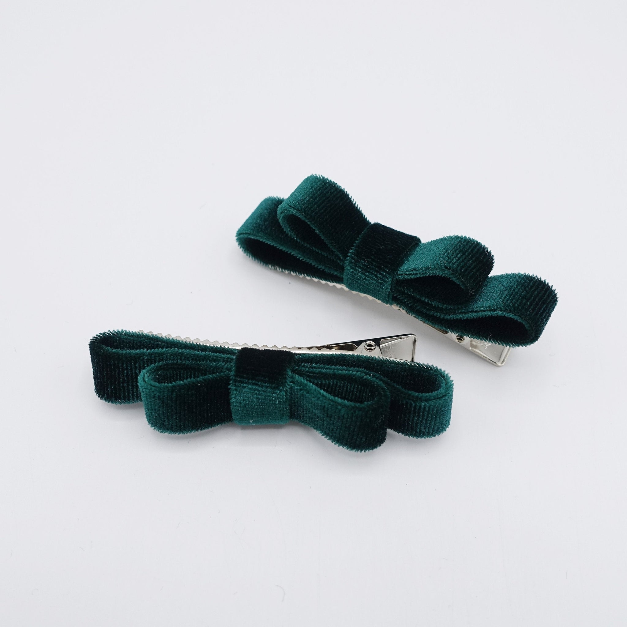 veryshine.com Hair Clip Green velvet hair bow set, a pair of velvet hair bows