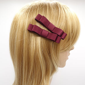 veryshine.com Hair Clip Red wine satin hair bow set, a pair of satin hair bows