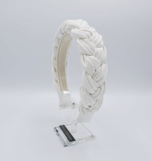 veryshine.com hairband/headband White denim braided headband stylish casual hairband