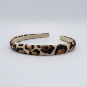 veryshine.com Headband Beige narrow velvet headband leopard print hairband