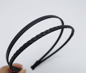 veryshine.com Headband Black basic double strand headband