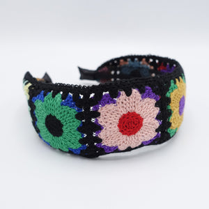 veryshine.com Headband Black flower crochet headband, knit headband for women