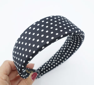 veryshine.com Headband Black polka dot print padded headband for women