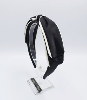 veryshine.com Headband Black satin bow headband, layered bow headband, classy headband