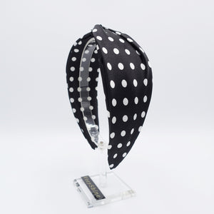 veryshine.com Headband Black satin dot cross headband for women