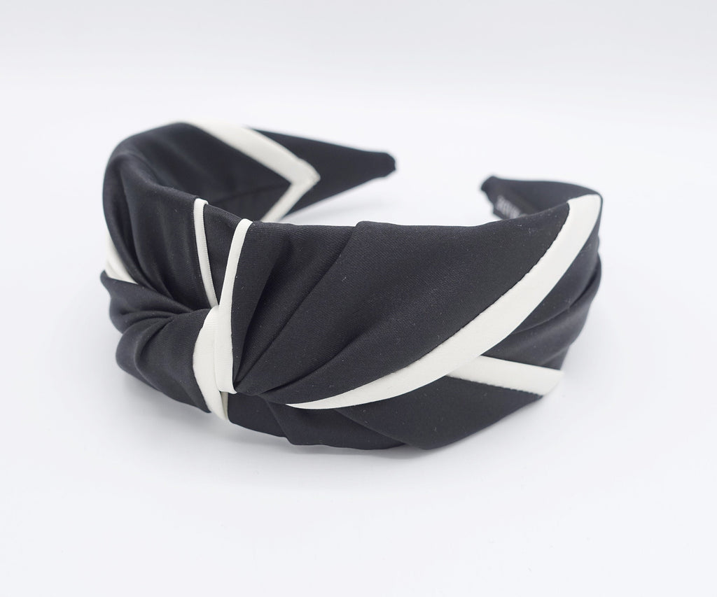veryshine.com Headband Black satin headband, cross twist headband for women