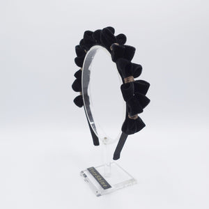 veryshine.com Headband Black velvet bow headband, tiny bow embellished headband for women