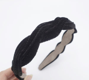 veryshine.com Headband Black velvet narrow wave headband  for women