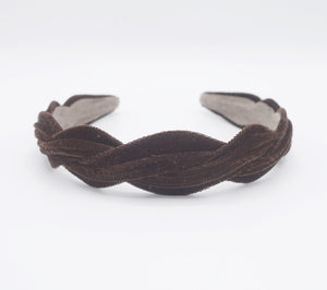 veryshine.com Headband Brown velvet narrow wave headband  for women