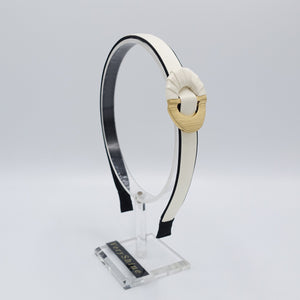 veryshine.com Headband Cream white golden buckle headband, satin headband, stylish headband for women