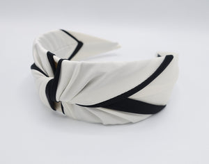 veryshine.com Headband Crean white satin headband, cross twist headband for women