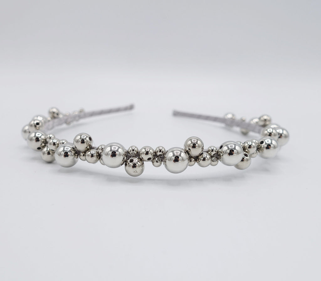 veryshine.com Headband glossy metal ball headband for women