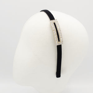 veryshine.com Headband gold cubic zircornia plate embellished velvet headband simple bling hairband luxury women hair accessory