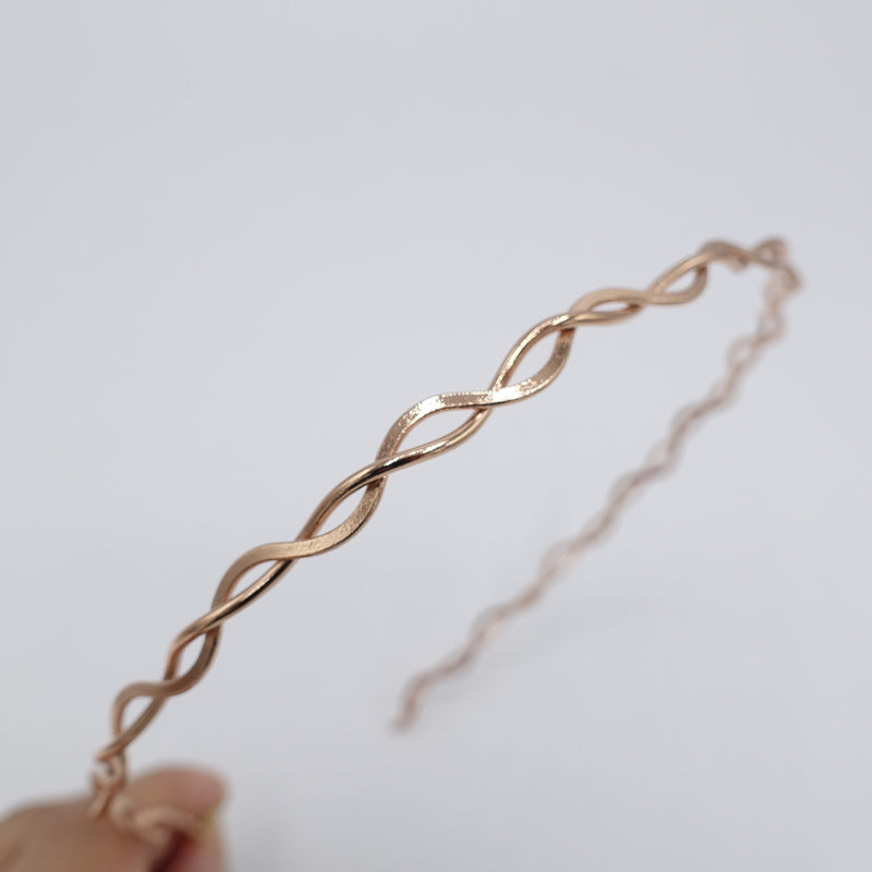 Metal Twist Headband: Thin Minimalist Steel Hair Accessory