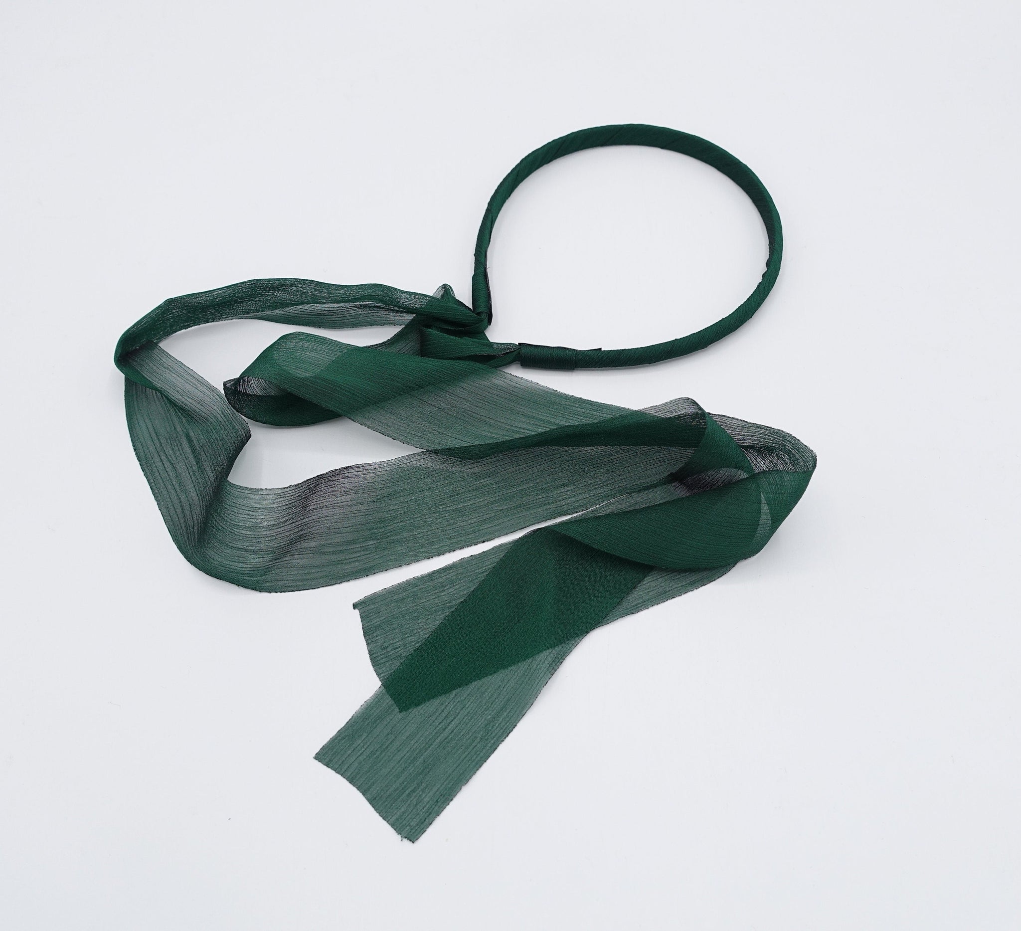 veryshine.com Headband Green chiffon headband, tail knot headband for women