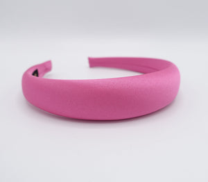 veryshine.com Headband Hot pink satin headband, padded headband, pink headband for women
