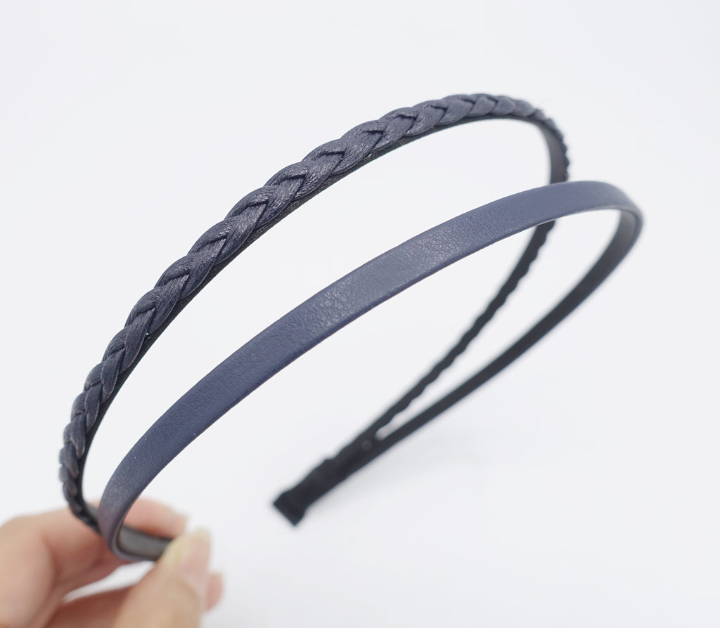 veryshine.com Headband Navy basic double strand headband