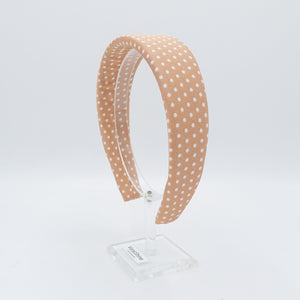 veryshine.com Headband Peach polka dot print padded headband for women