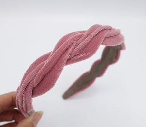 veryshine.com Headband Pink velvet narrow wave headband  for women